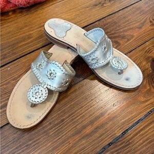 Jack Rogers Metallic Platinum Sandals size 7